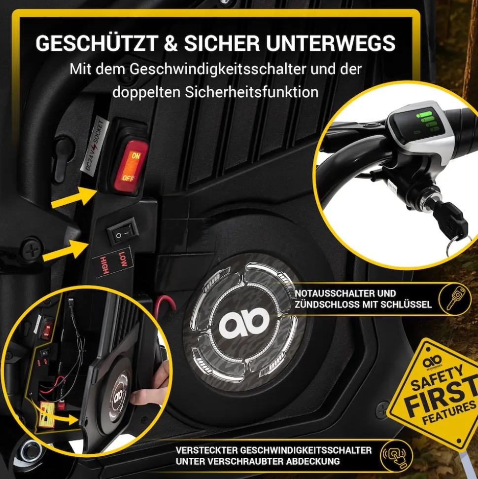 Kinder Crossbike Raider, Kinder Elektromotorrad, maximale Sicherheitsstandards, ab 8 Jahren