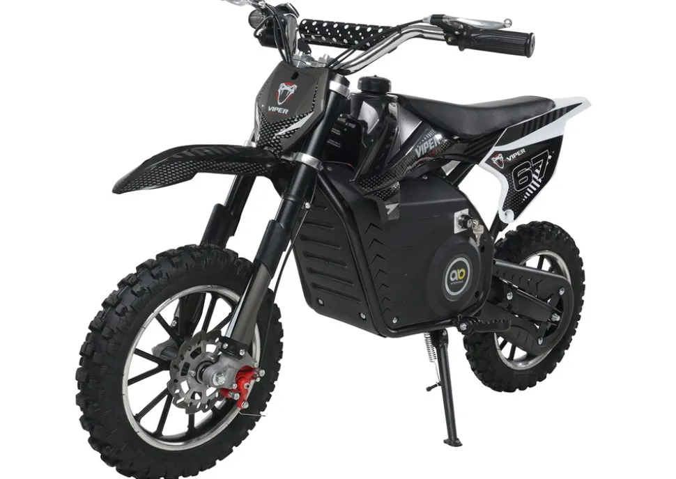 Kinder-Crossbike Viper, Elektro-Kindermotorrad, 1000 Watt, bis 24 km/h, Scheibenbremsen, ab 8 Jahren (Schwarz)