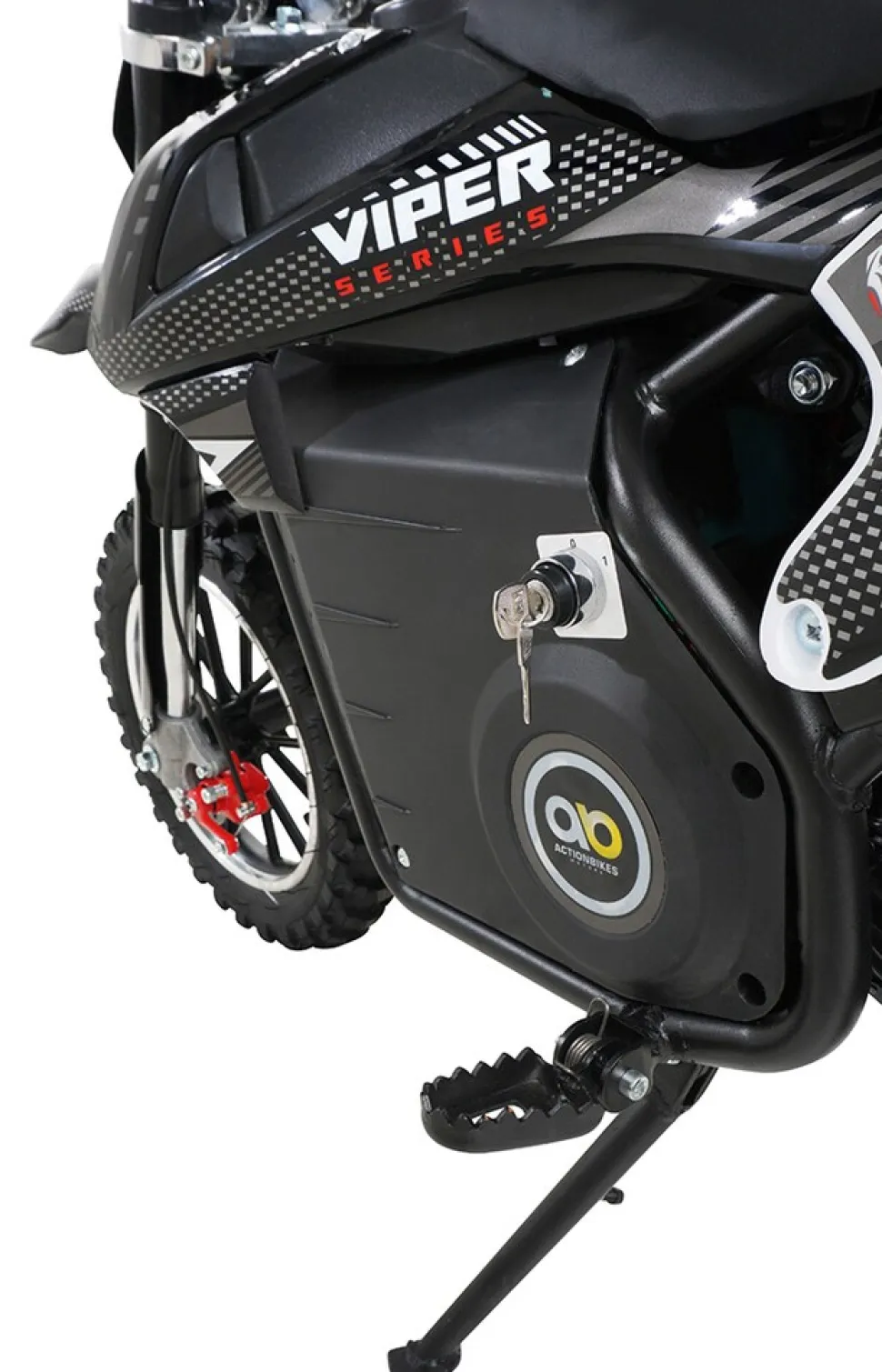 Kinder-Crossbike Viper, Elektro-Kindermotorrad, 1000 Watt, bis 24 km/h, Scheibenbremsen, ab 8 Jahren (Schwarz)