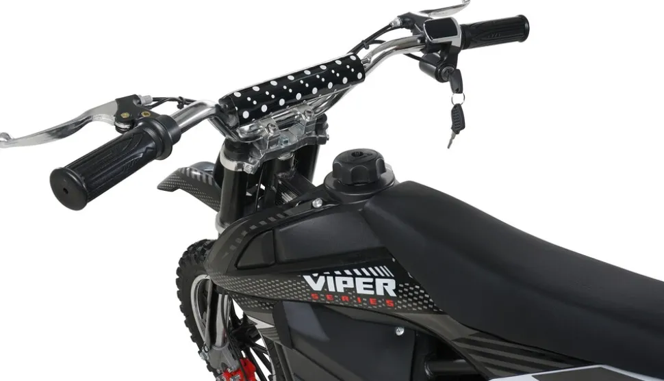 Kinder-Crossbike Viper, Elektro-Kindermotorrad, 1000 Watt, bis 24 km/h, Scheibenbremsen, ab 8 Jahren (Schwarz)