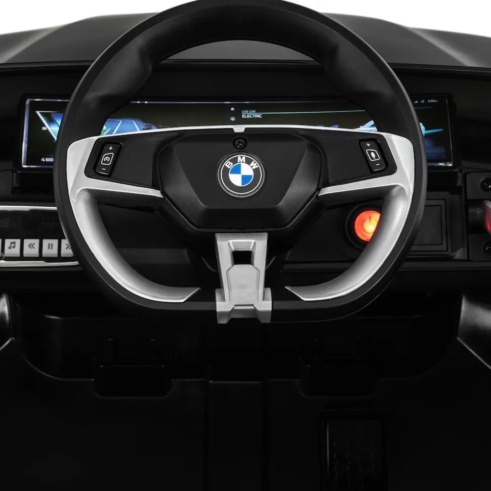 Kinder-Elektroauto BMW i4, Fernbedienung, LED-Beleuchtung, Soft-Start-Funktion (Schwarz)