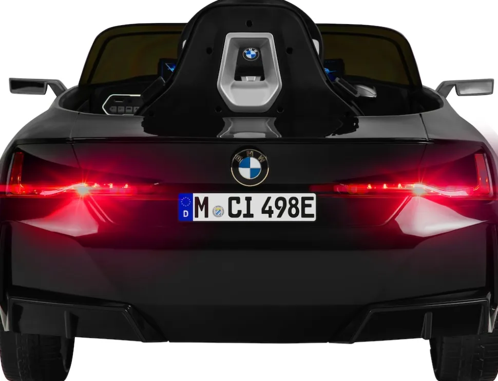 Kinder-Elektroauto BMW i4, Fernbedienung, LED-Beleuchtung, Soft-Start-Funktion (Schwarz)