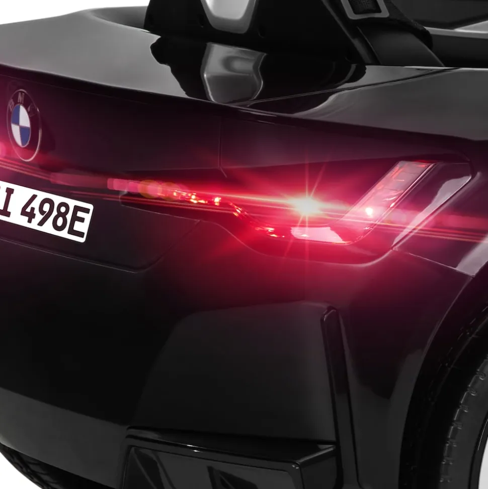 Kinder-Elektroauto BMW i4, Fernbedienung, LED-Beleuchtung, Soft-Start-Funktion (Schwarz)