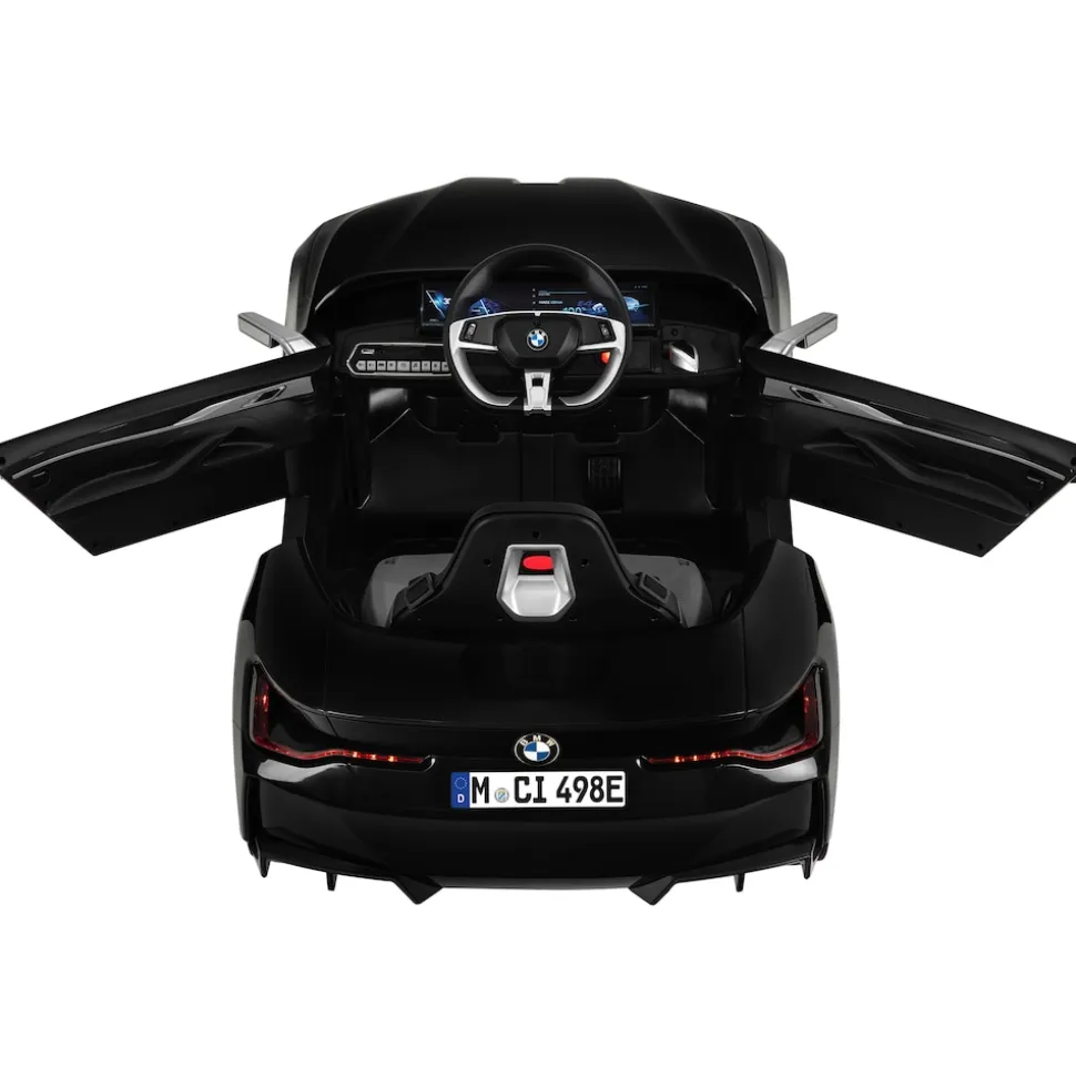Kinder-Elektroauto BMW i4, Fernbedienung, LED-Beleuchtung, Soft-Start-Funktion (Schwarz)