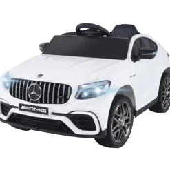Kinder-Elektroauto Mercedes AMG GLC 63S Coupé, 4x4-Antrieb, Fernbedienung, 140 Watt, LED, EVA-Reifen (Weiß)