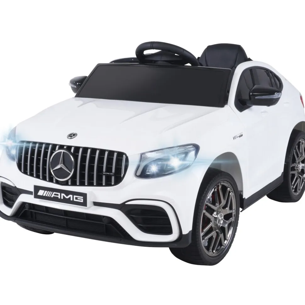 Kinder-Elektroauto Mercedes AMG GLC 63S Coupé, 4x4-Antrieb, Fernbedienung, 140 Watt, LED, EVA-Reifen (Weiß)