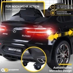 Kinder-Elektroauto Mercedes AMG GLC 63S Coupé, 4x4-Antrieb, Fernbedienung, 140 Watt, LED, EVA-Reifen (Weiß)