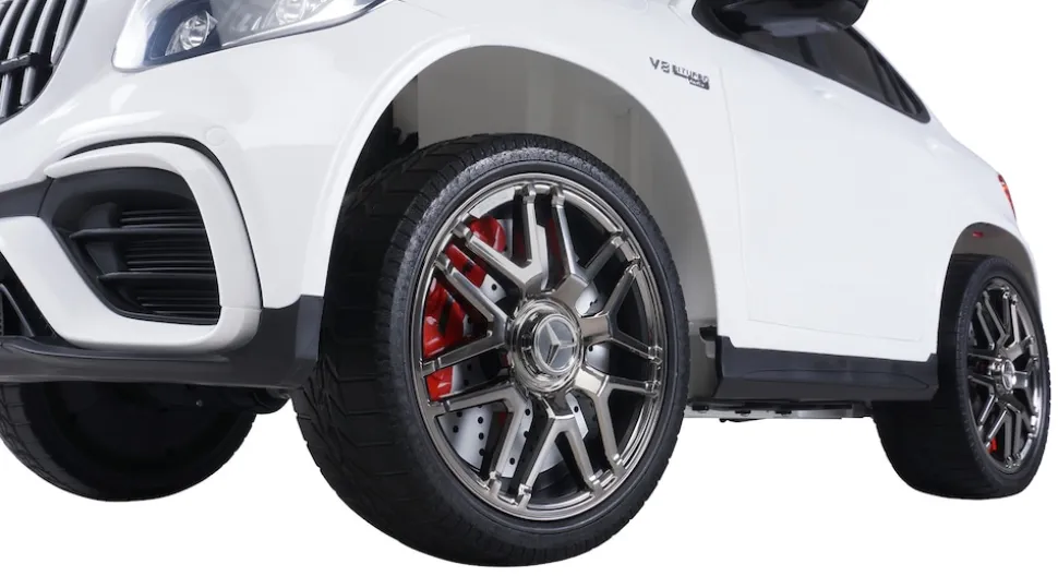 Kinder-Elektroauto Mercedes AMG GLC 63S Coupé, 4x4-Antrieb, Fernbedienung, 140 Watt, LED, EVA-Reifen (Weiß)