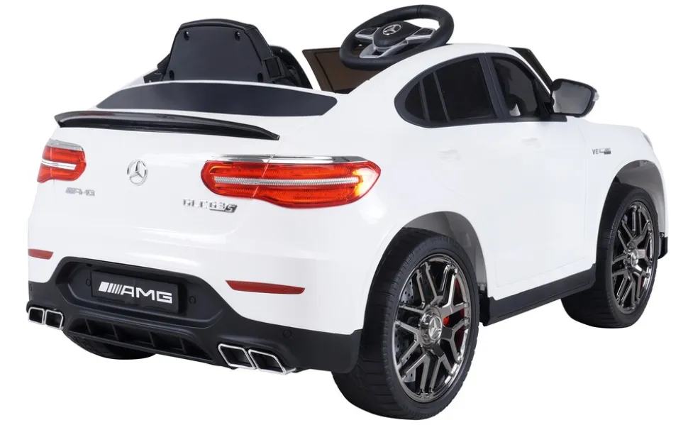 Kinder-Elektroauto Mercedes AMG GLC 63S Coupé, 4x4-Antrieb, Fernbedienung, 140 Watt, LED, EVA-Reifen (Weiß)