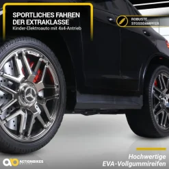 Kinder-Elektroauto Mercedes AMG GLC 63S Coupé, 4x4-Antrieb, Fernbedienung, 140 Watt, LED, EVA-Reifen (Weiß)