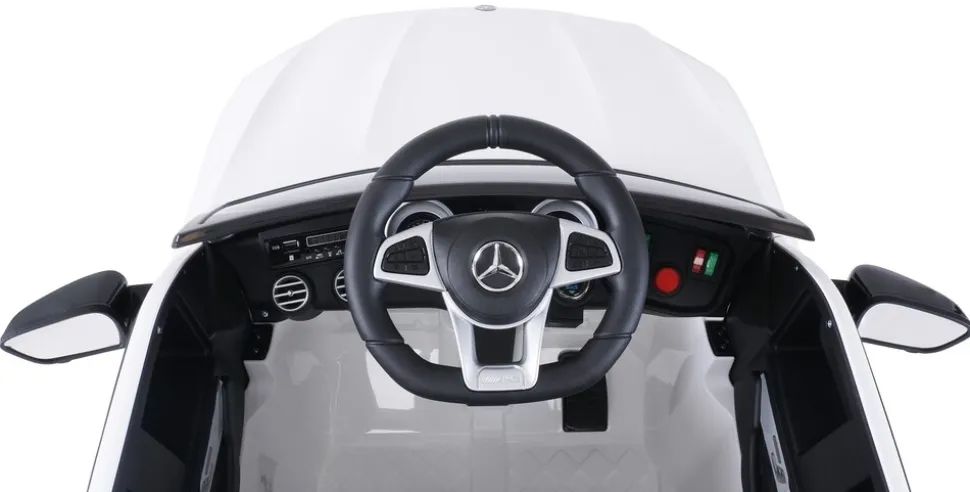 Kinder-Elektroauto Mercedes AMG GLC 63S Coupé, 4x4-Antrieb, Fernbedienung, 140 Watt, LED, EVA-Reifen (Weiß)