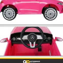 Kinder-Elektroauto Mercedes-Benz CLS 350 Coupé, lizenziert, 2 x 20 Watt Motoren, LED-Scheinwerfer (Pink)