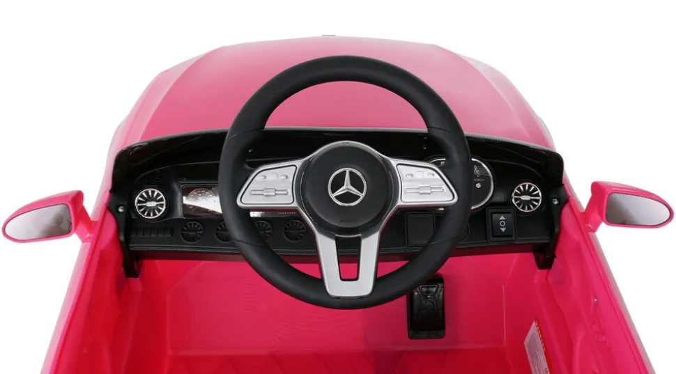 Kinder-Elektroauto Mercedes-Benz CLS 350 Coupé, lizenziert, 2 x 20 Watt Motoren, LED-Scheinwerfer (Pink)