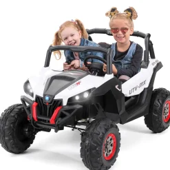 Kinder-Elektroauto UTV Buggy MX Allrad 4x4 (Schwarz Weiß)