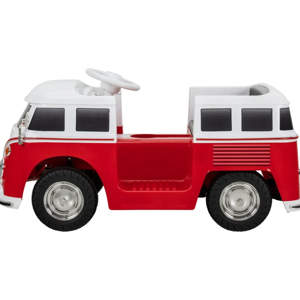 Kinder-Elektroauto VW T1 Camper Bus, Bremsautomatik, 3-5 km/h, Soft-Start, LED, Fernbedienung