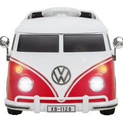Kinder-Elektroauto VW T1 Camper Bus, Bremsautomatik, 3-5 km/h, Soft-Start, LED, Fernbedienung