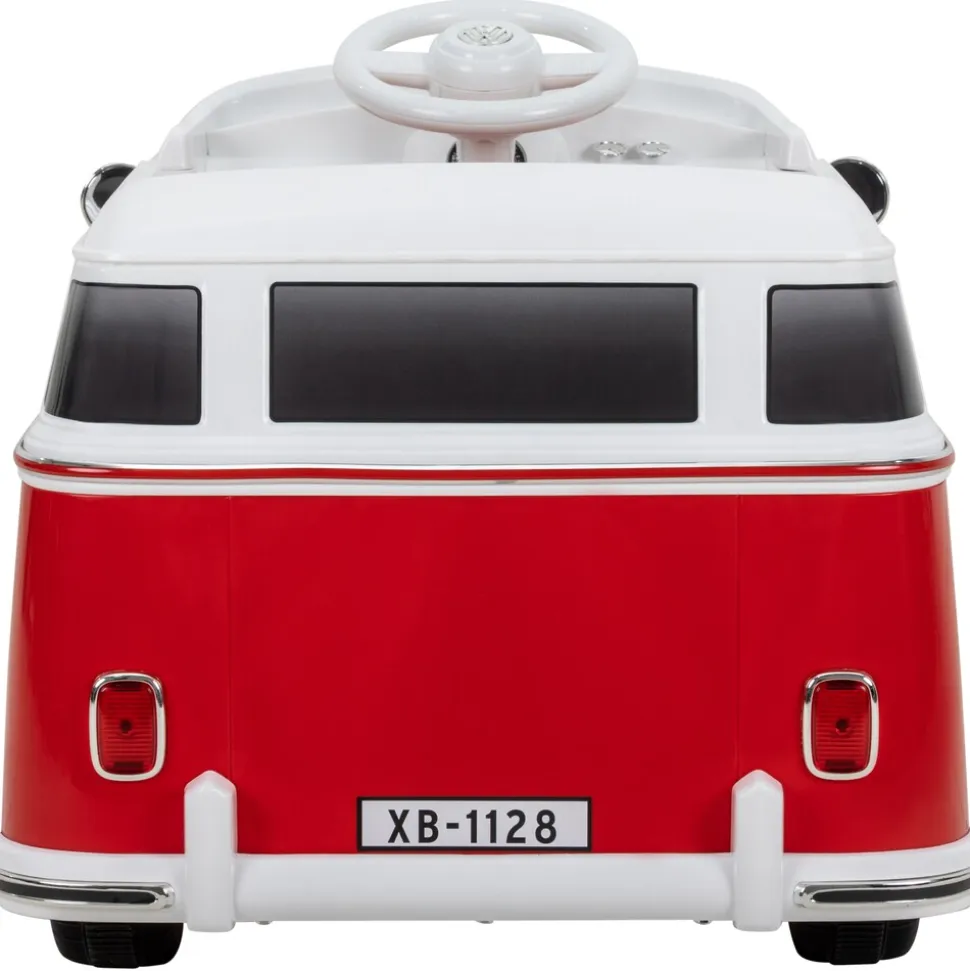 Kinder-Elektroauto VW T1 Camper Bus, Bremsautomatik, 3-5 km/h, Soft-Start, LED, Fernbedienung