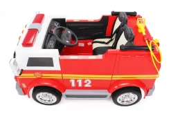 Kinder-Elektro-Feuerwehrauto LL911, 2-Sitzer, Sirene, Spritze, EVA-Reifen, 90 Watt, Fernbedienung