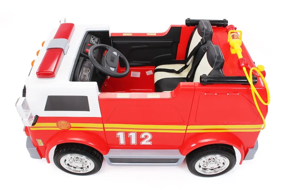 Kinder-Elektro-Feuerwehrauto LL911, 2-Sitzer, Sirene, Spritze, EVA-Reifen, 90 Watt, Fernbedienung
