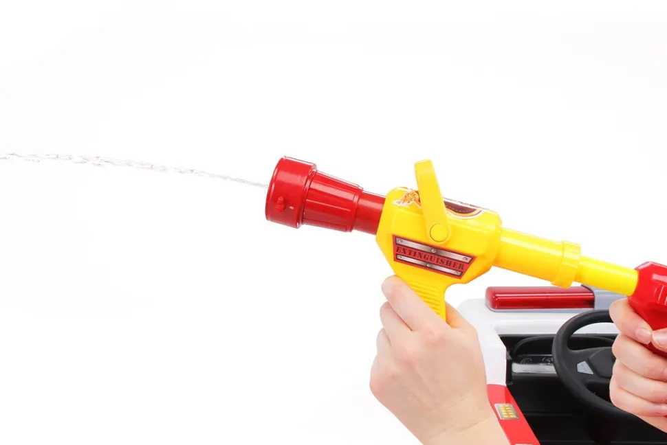 Kinder-Elektro-Feuerwehrauto LL911, 2-Sitzer, Sirene, Spritze, EVA-Reifen, 90 Watt, Fernbedienung