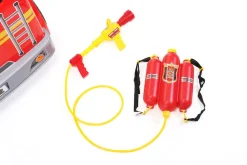 Kinder-Elektro-Feuerwehrauto LL911, 2-Sitzer, Sirene, Spritze, EVA-Reifen, 90 Watt, Fernbedienung