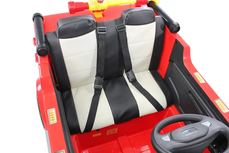 Kinder-Elektro-Feuerwehrauto LL911, 2-Sitzer, Sirene, Spritze, EVA-Reifen, 90 Watt, Fernbedienung