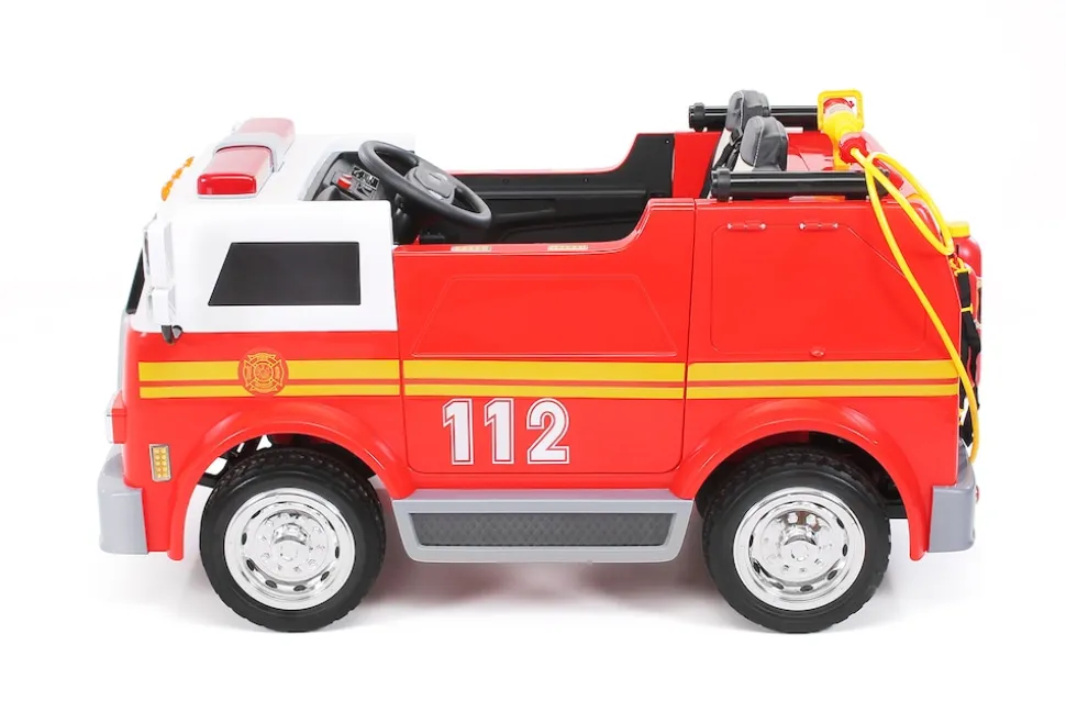 Kinder-Elektro-Feuerwehrauto LL911, 2-Sitzer, Sirene, Spritze, EVA-Reifen, 90 Watt, Fernbedienung
