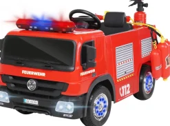 Kinder-Elektro-Feuerwehrauto SX1818, Spritze, Sirene, Blaulicht, 70 Watt, Servolenkung, Bluetooth