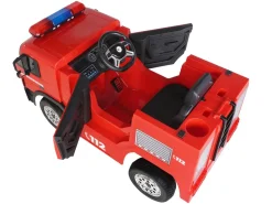 Kinder-Elektro-Feuerwehrauto SX1818, Spritze, Sirene, Blaulicht, 70 Watt, Servolenkung, Bluetooth