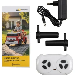 Kinder-Elektro-Feuerwehrauto LF112, Wasserspritze, Sirene, Sprechanlage, Einsatzlicht, 50W, MP3