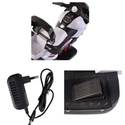 Kinder Elektromotorrad HP2 FB-6187, mit Musikfunktion, Spielzeugkorb, ab 3 Jahre schwarz