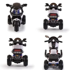 Kinder Elektromotorrad HP2 FB-6187, mit Musikfunktion, Spielzeugkorb, ab 3 Jahre schwarz