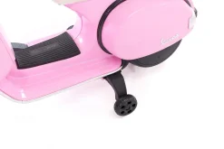Kinder-Elektroroller Vespa, lizenziert, EVA-Reifen, LED-Scheinwerfer, Koffer, Soundmodul, Stützräder (Pink)