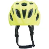 Kinder-Fahrradhelm, Inmold Technologie, mit LED-Licht, reflektierenden Gurbändern und 5 Reflektionsstreifen, Größe: 48-53 cm, Farbe: neongelb