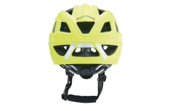 Kinder-Fahrradhelm, Inmold Technologie, mit LED-Licht, reflektierenden Gurbändern und 5 Reflektionsstreifen, Größe: 48-53 cm, Farbe: neongelb