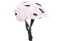 Kinder-Fahrradhelm, Inmold Technologie, mit LED-Licht und Reflektionsstreifen, Größe: 52-56 cm, Farbe: weiß