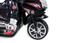 Kindermotorrad C051, Kinder-Elektro-Motorrad mit 12-Watt-Motor, LED-Scheinwerfer, 2-Gang-Getriebe (Schwarz)