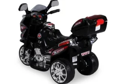 Kindermotorrad C051, Kinder-Elektro-Motorrad mit 12-Watt-Motor, LED-Scheinwerfer, 2-Gang-Getriebe (Schwarz)