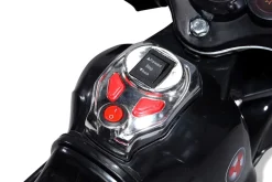 Kindermotorrad C051, Kinder-Elektro-Motorrad mit 12-Watt-Motor, LED-Scheinwerfer, 2-Gang-Getriebe (Schwarz)