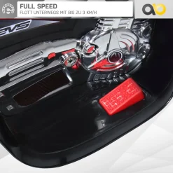 Kindermotorrad C051, Kinder-Elektro-Motorrad mit 12-Watt-Motor, LED-Scheinwerfer, 2-Gang-Getriebe (Schwarz)