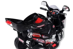 Kindermotorrad C051, Kinder-Elektro-Motorrad mit 12-Watt-Motor, LED-Scheinwerfer, 2-Gang-Getriebe (Schwarz)