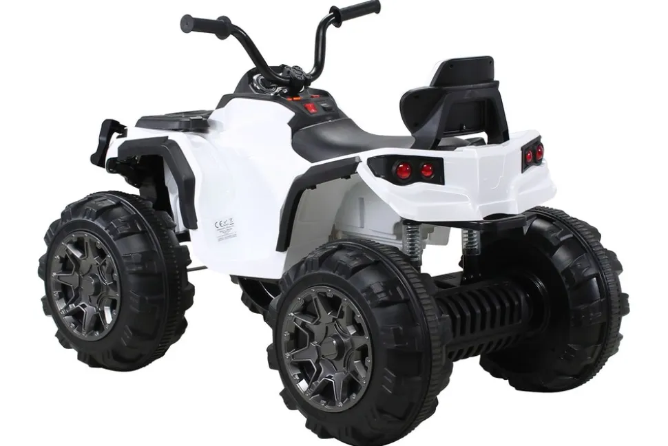 Kinderquad Bumper, Kinder-Elektroauto mit Fernbedienung, 70 Watt, Stoßdämpfer, Bremsautomatik, LED (Weiß)