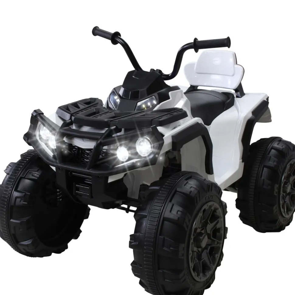 Kinderquad Bumper, Kinder-Elektroauto mit Fernbedienung, 70 Watt, Stoßdämpfer, Bremsautomatik, LED (Weiß)