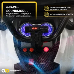 Kinderquad Bumper, Kinder-Elektroauto mit Fernbedienung, 70 Watt, Stoßdämpfer, Bremsautomatik, LED (Weiß)