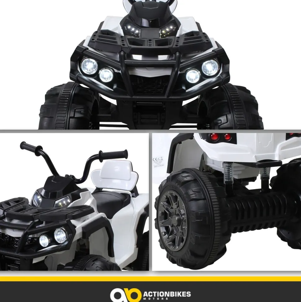 Kinderquad Bumper, Kinder-Elektroauto mit Fernbedienung, 70 Watt, Stoßdämpfer, Bremsautomatik, LED (Weiß)