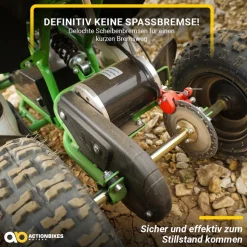 Kinderquad Racer 1000, Pocket-Quad mit 1000 Watt Elektromotor, 3 Batterien, Stoßdämpfer, bis 24 km/h (Schwarz/Grün)