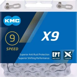 KMC X9 ETPFahrradkette 9 fach Fahrrad Kette 114 Glieder 1/2