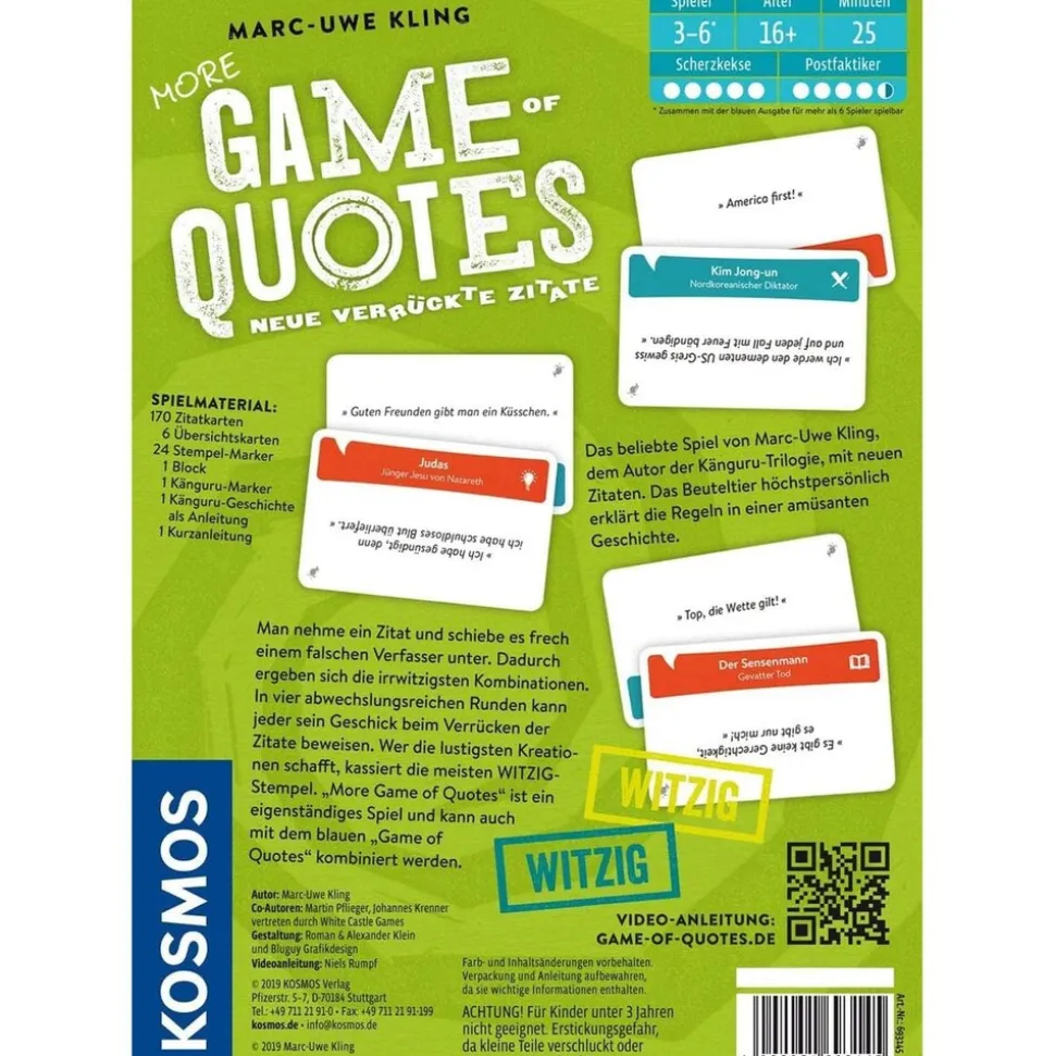 Kosmos 693145 - Witziges Kartenspiel, More Game of Quotes