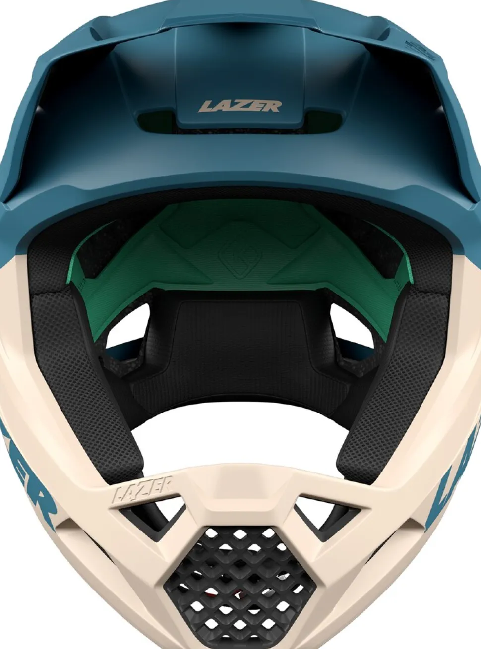 LAZER Full Face - Fahrradhelm Chase KinetiCore, beige-blau