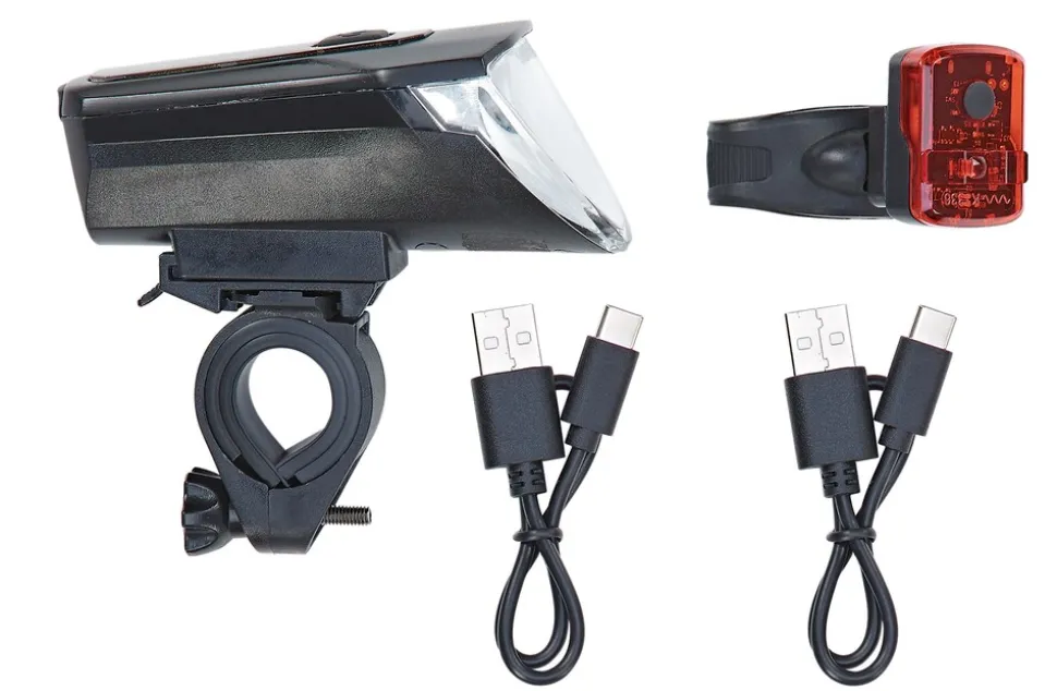 LED Akku-Beleuchtungs-Set 70/35/20 Lux, mit Li-Ionen Akku, aufladbar per USB-C, 220° seitliche Sichtbarkeit